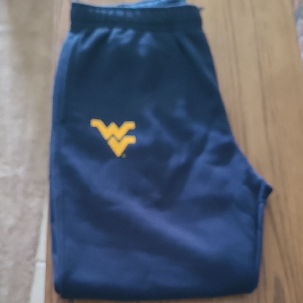 Nike Navy Sweatpants with Yellow Logo - Picture 3 of 3